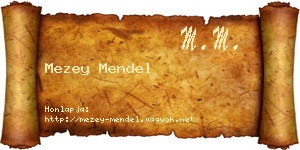 Mezey Mendel névjegykártya